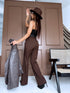 "GRACE LINE VS9006" fabric trousers - choco